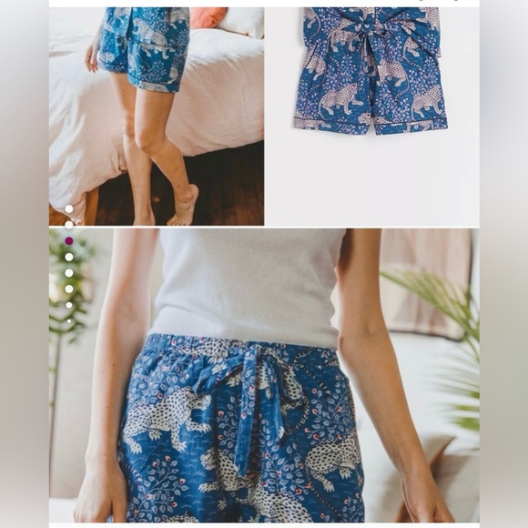 Printfresh Snow Leopard Short Sleeve Pajama Set Size Large (top and shorts) - Picture 2 of 11